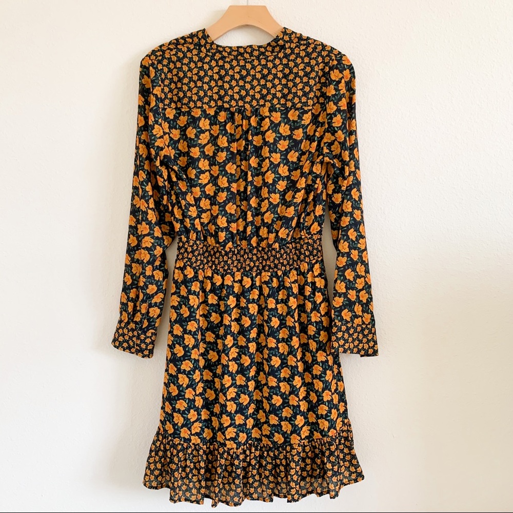 SAM EDELMAN Printed Smocked Tie Neck Dress - Picture 3 of 6